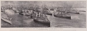 Die Krönungsflottenparade vor König Edward, 16. August, die Flotte versammelt sich in Spithead